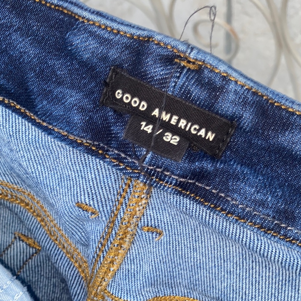 Good American Dark and Light Blue Women's Jeans